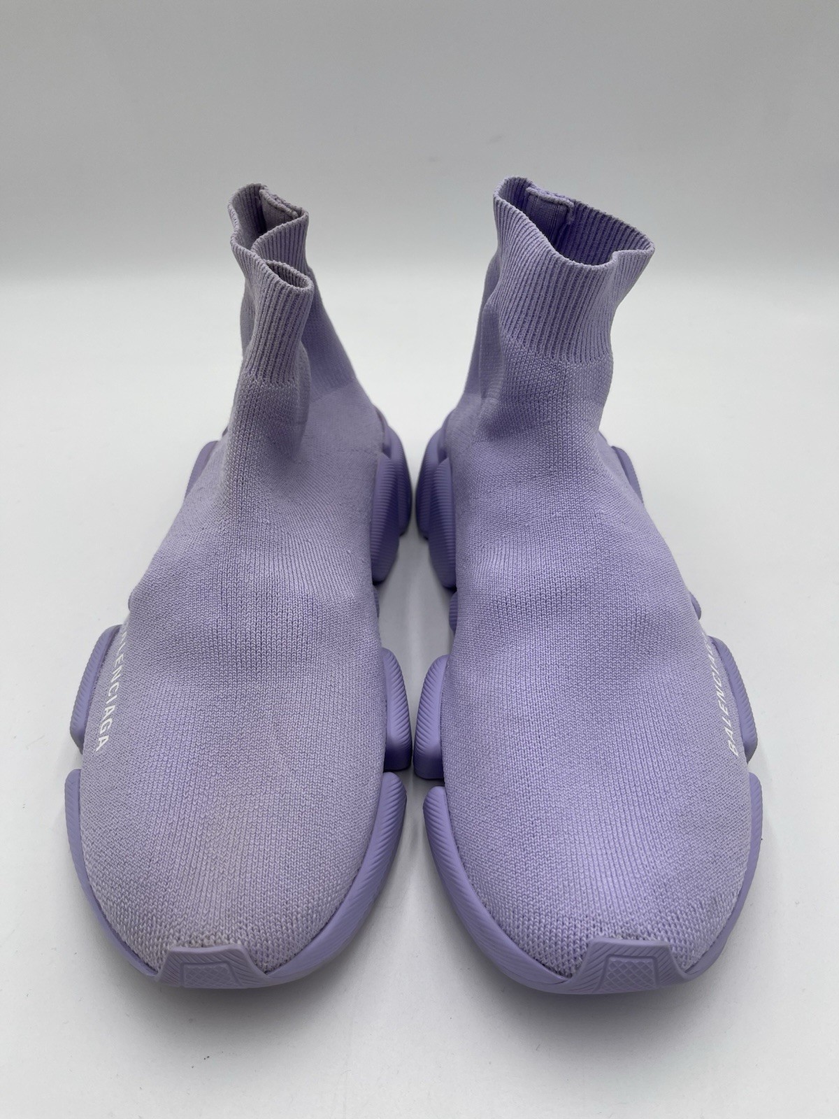 Women’s Balenciaga Speed 2.0 sock sneakers in lilac stretch-knit Size 9