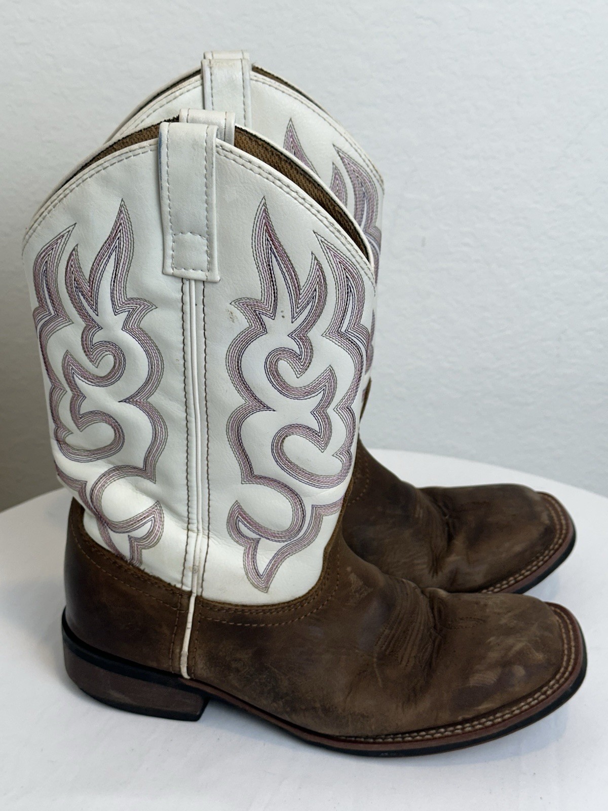 Laredo 5621 Women’s Size 9M Cowboy Boots White Brown Pink