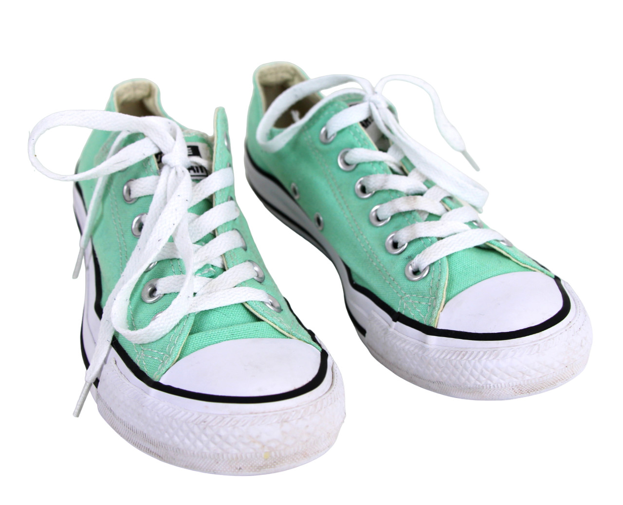 Converse All Stars 136565F TURQUOISE AQUA CANVAS LOW TOP LACE UP SNEAKERS Sz 7