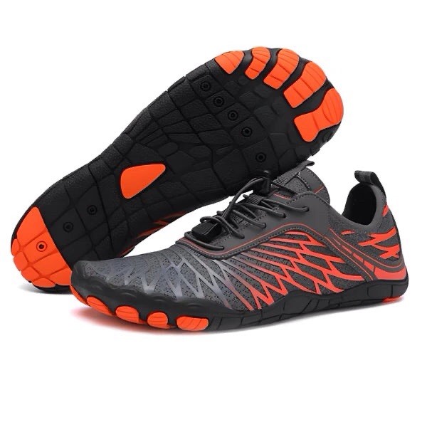 Hike Footwear Lorax Pro Barefoot Shoes Orange Gray Wide Toe Box Unisex Size 40