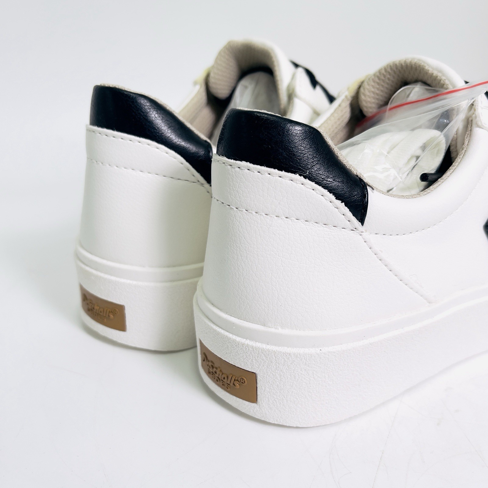 Dr Scholl’s Women’s Madison Lace Platform Sneaker White Black Size 6.5 Wide Fit
