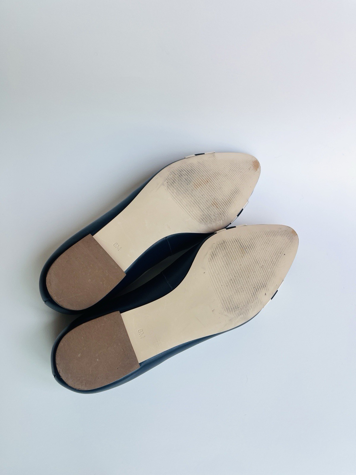 Talbots Edison Bamboo Ring Women’s Sz 6M Navy blue Leather Flats