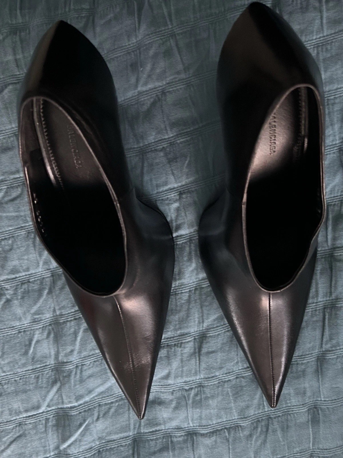 Balenciaga Witch Pump 110 Shiny Soft Sheepskin Black Designer Classic 37/7 New