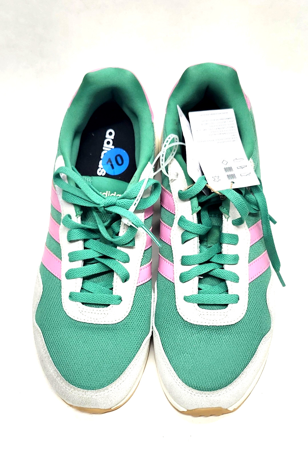 Adidas Run 60s 4.0 Women’s Size 10 Running Shoes Green Pink Vanilla JR6631 NEW