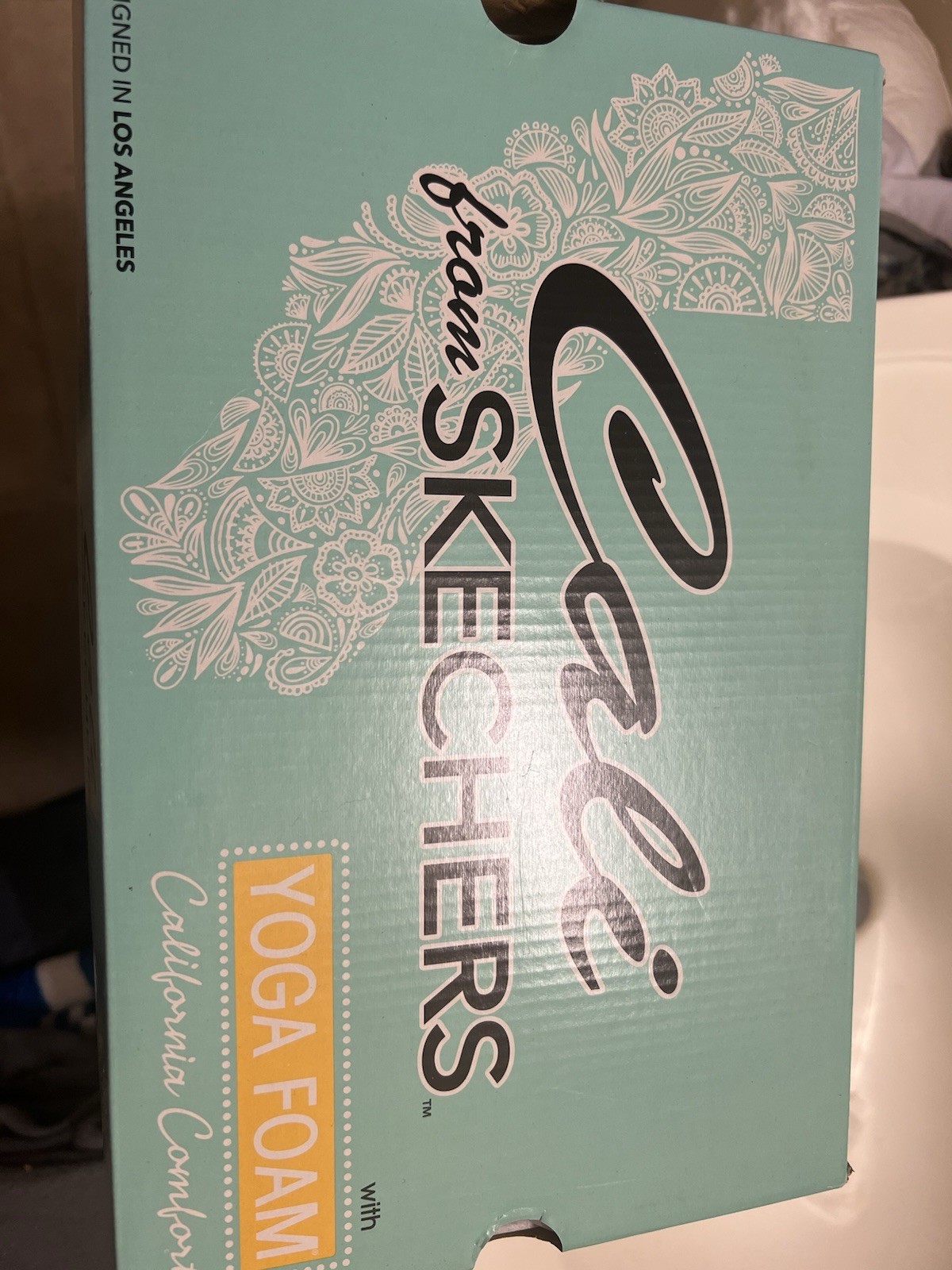 Skechers Cali Yoga Foam Vegan Machine Washable Women’s Navy Slide Sandals Size8