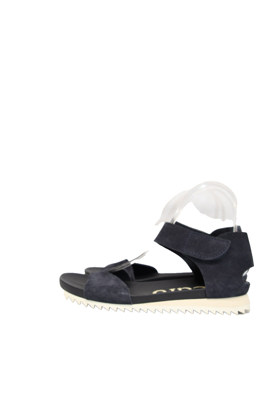$600 PEDRO GARCIA JARA NAVY SUEDE STRAP SAWTOOTH SOLE SANDAL 37 (DD3)