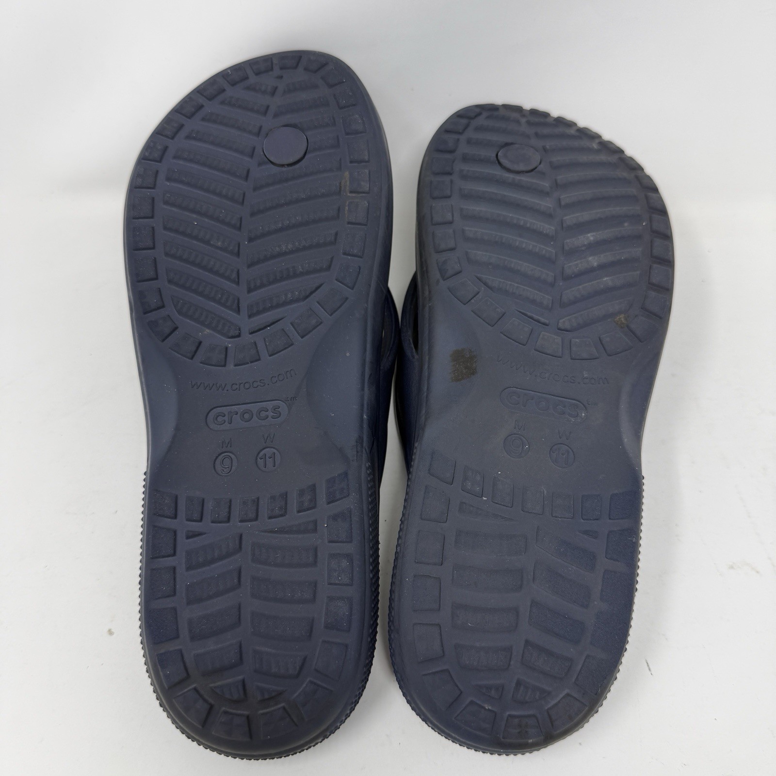 Crocs Baya Flip Flops Sandals Dark Blue Womens 9 / Mens 11 Thongs Shoe