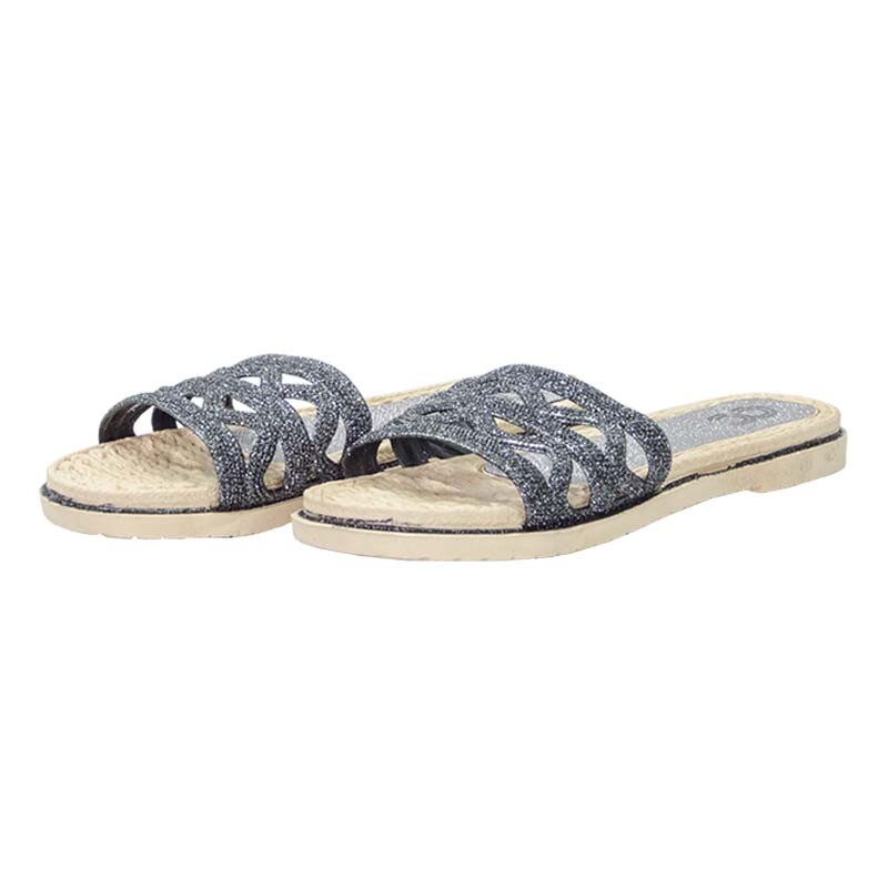 Women’s Summer Sandals Glitter Flat Slipper Slides Slip-On Sequin Beach Shoes