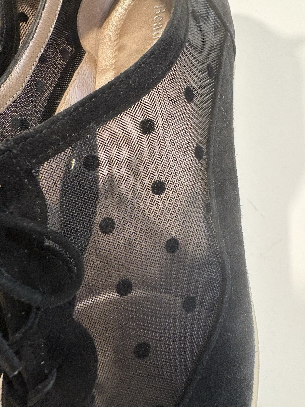 BeautiFeel Zhuri Black Polka Dot Suede Mesh Combi Cushioned Anti-slip 40 9