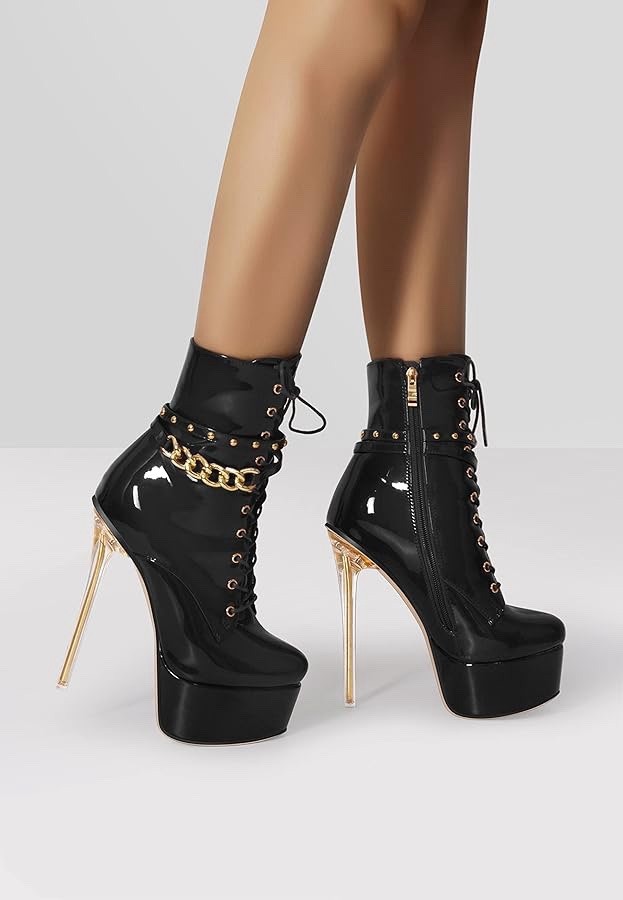 onlymakerheels Platform Boots for Women, Size US 12 EU 43 UK 10