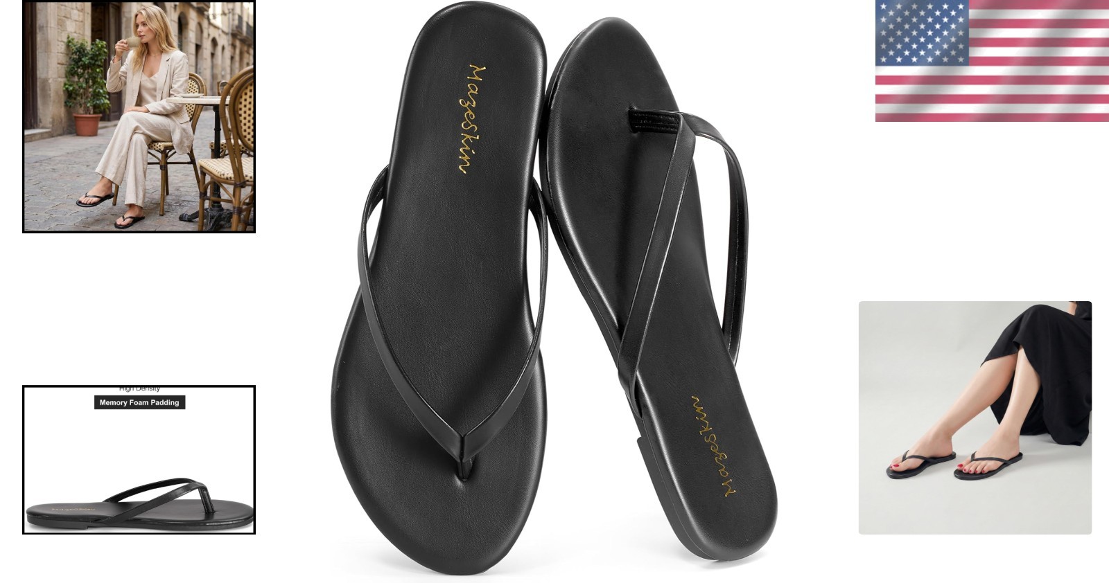 Comfortable Leather Flip Flops with Memory Foam – Dressy Summer Essential