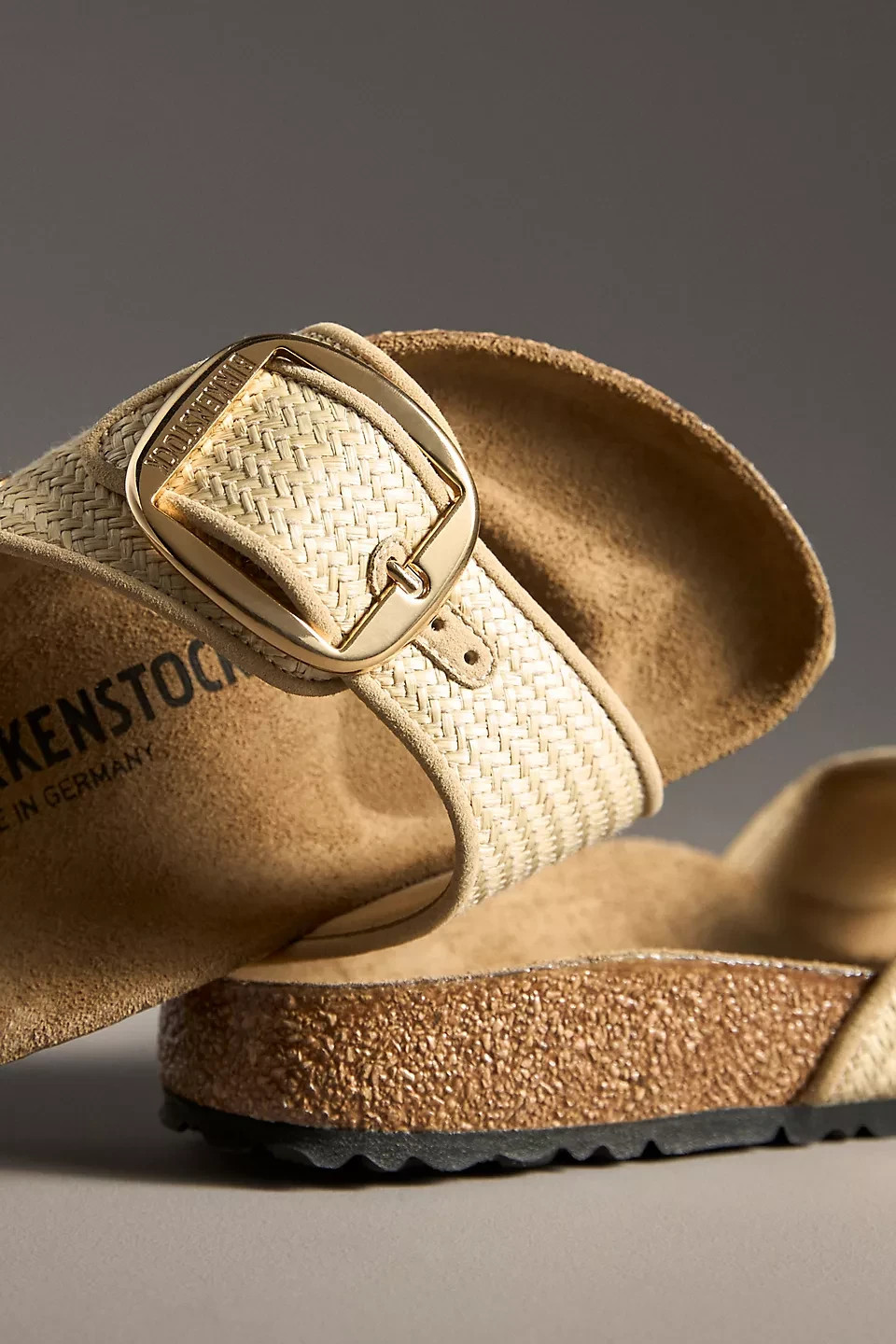 Birkenstock Madrid Big Buckle Raffia Sandals – Natural – Free Shipping US