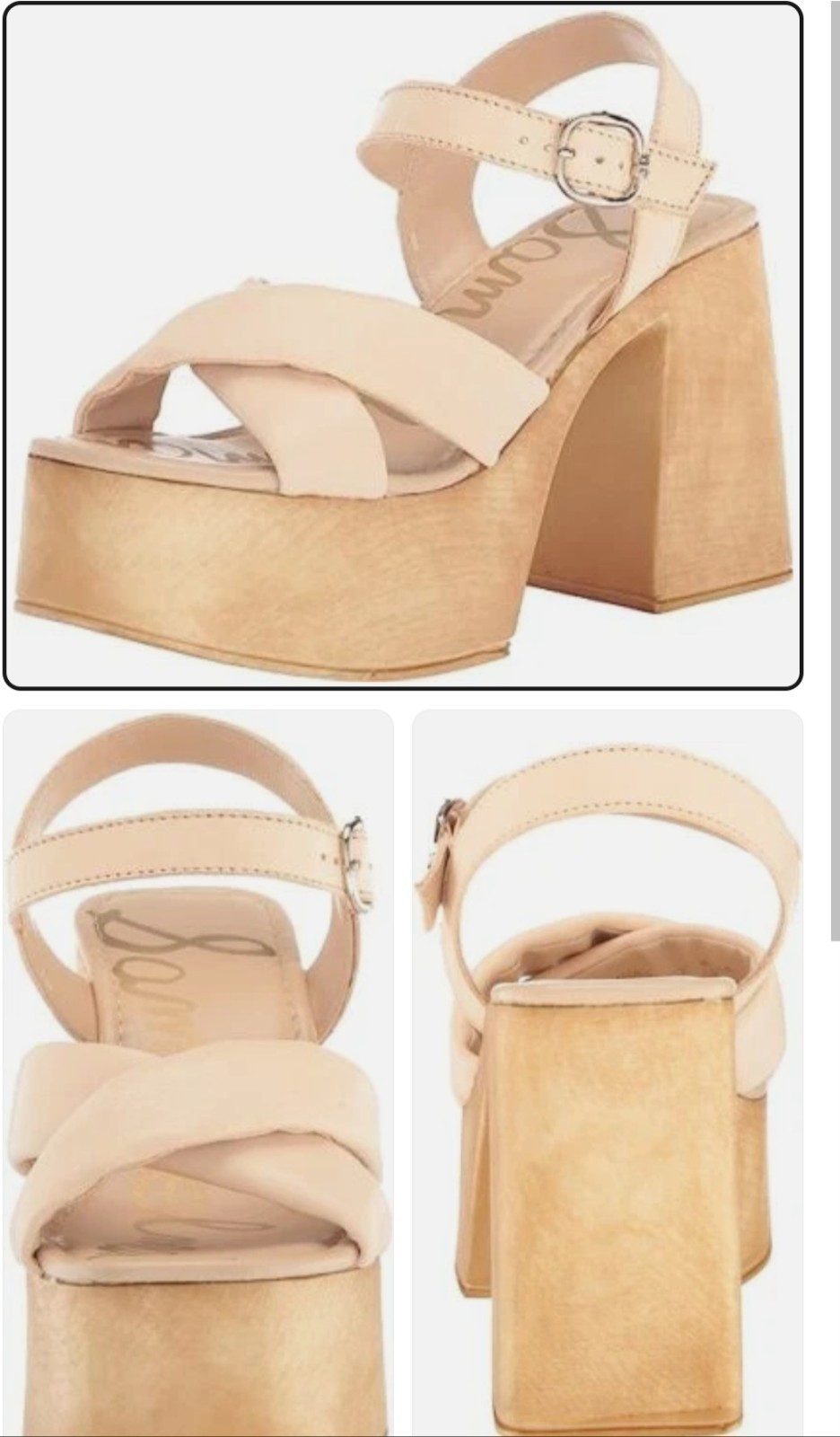 Sam Edelman Suzannah Platform Sandals Cream Color Size 8 NWOT Box Included
