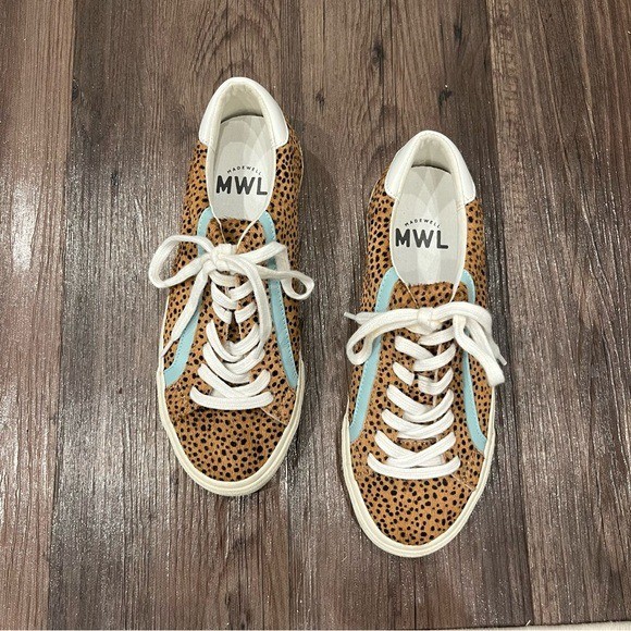 Madewell Shoes Women’s 6.5 Sidewalk Low Top Sneakers in Spotted Calf Hair