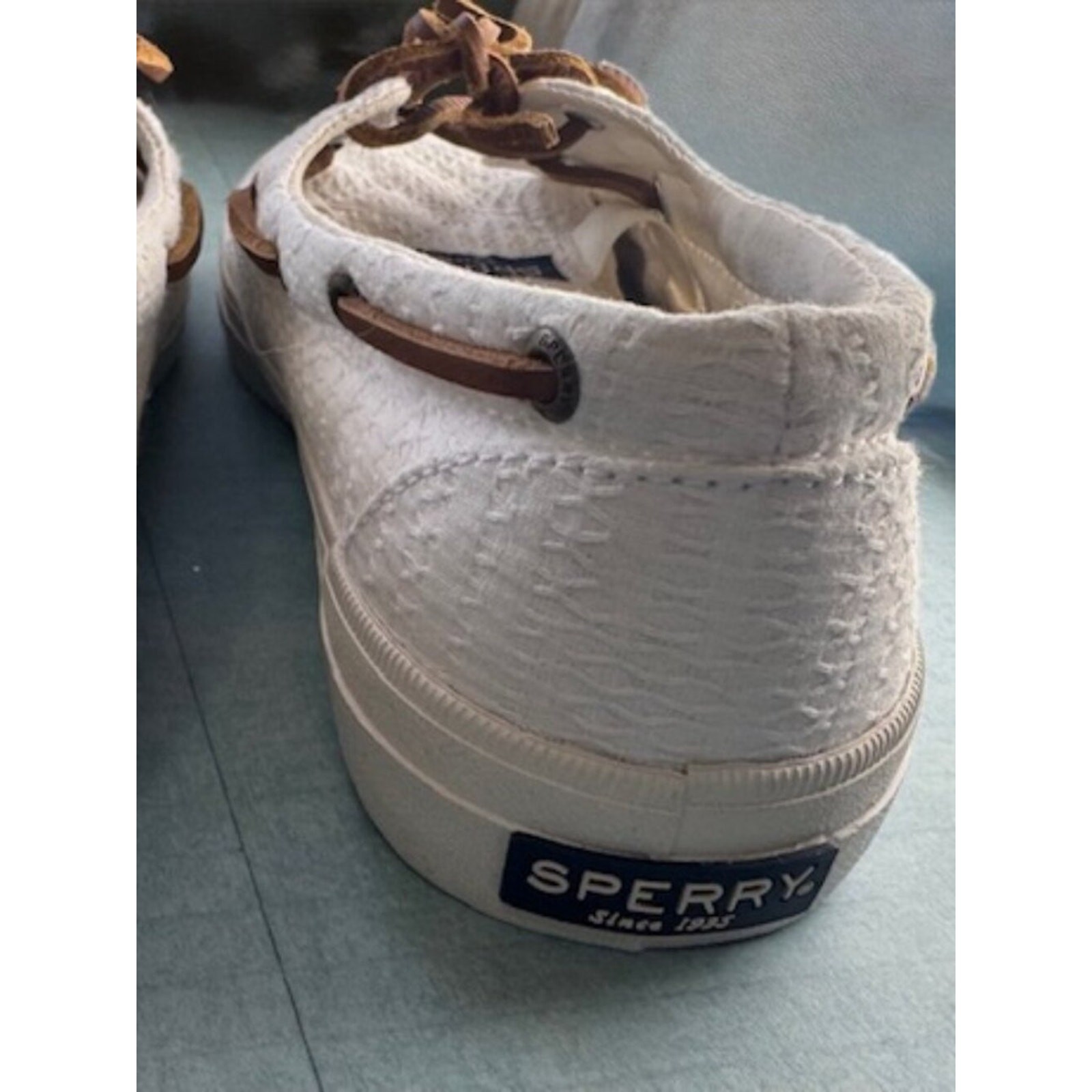 SPERRY Top-Sider White Textured Boat Shoes w/Memory Foam -NEW! Women’s Sz 8