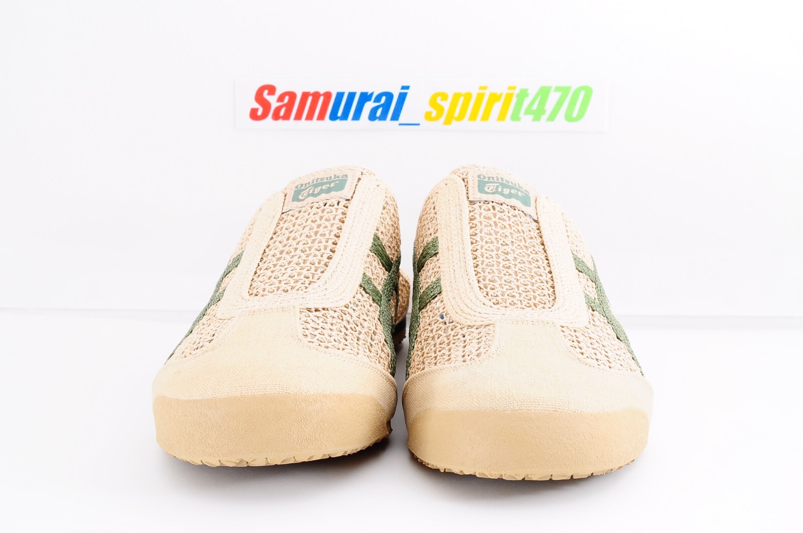 Onitsuka Tiger MEXICO 66 SABOT 1183C123 BEIGE/GREEN US Women size 6.5 EU37.5 UK4