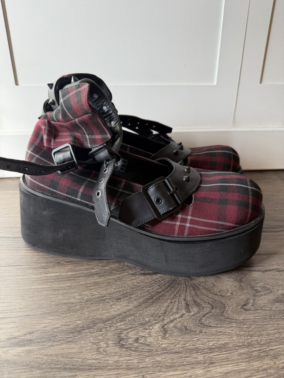 Killstar Bloody Maryjane’s Blood Tartan Size 10 As Is Check Pictures