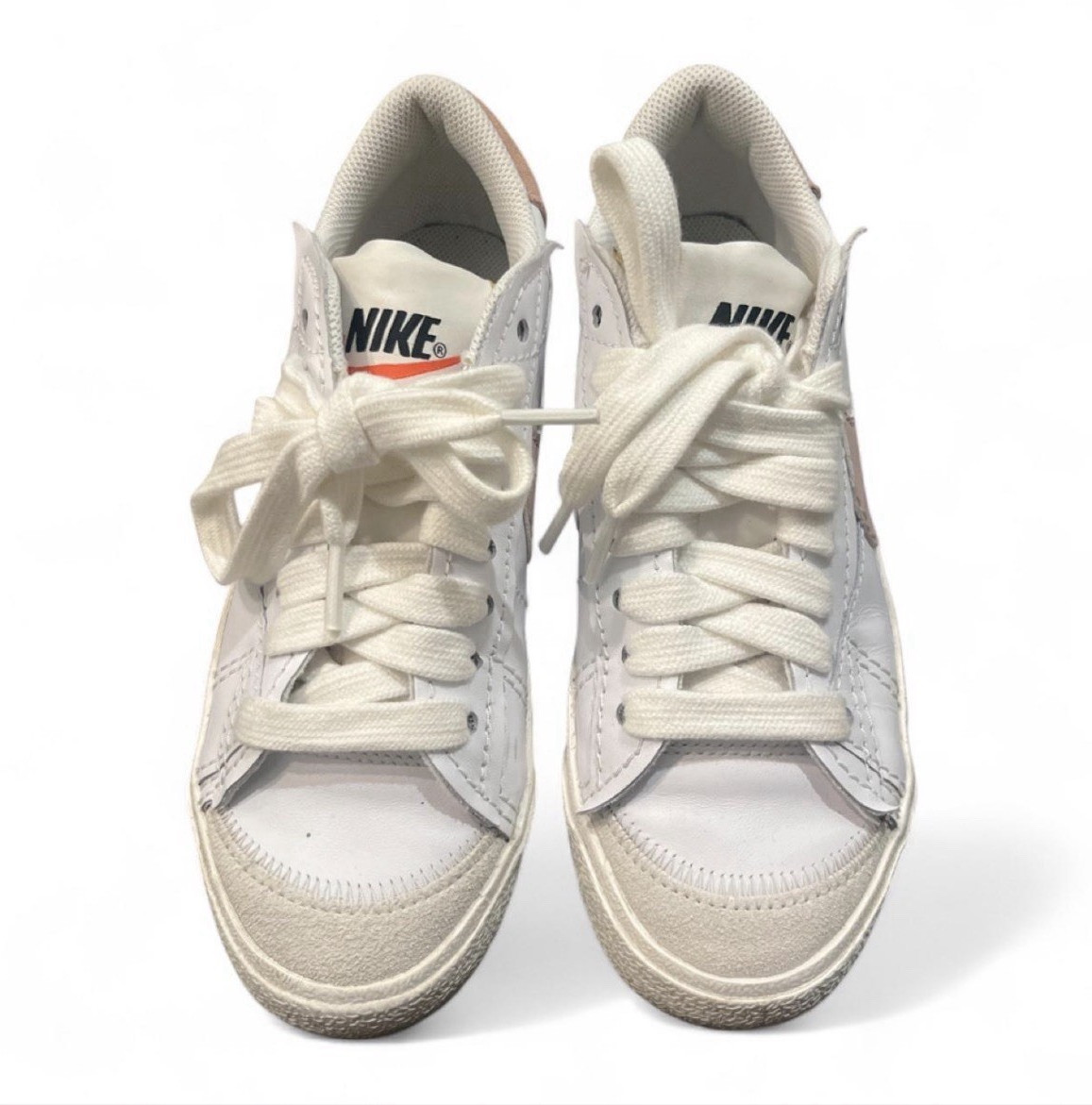 Nike Blazer ’77 Jumbo Low-Top Lace-Up Leather White/Pink/Beige DQ1470-102