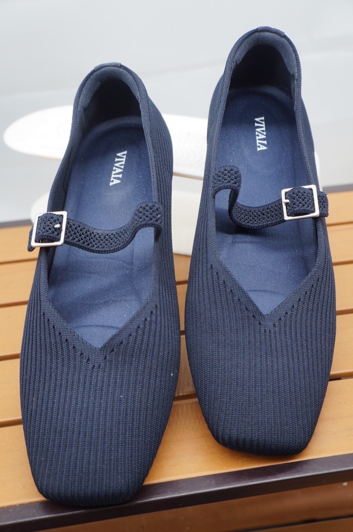 NWOB Vivaia Margot Square-Toe Mary Janes Ballet Flats Shoes Navy Blue Women’s 40