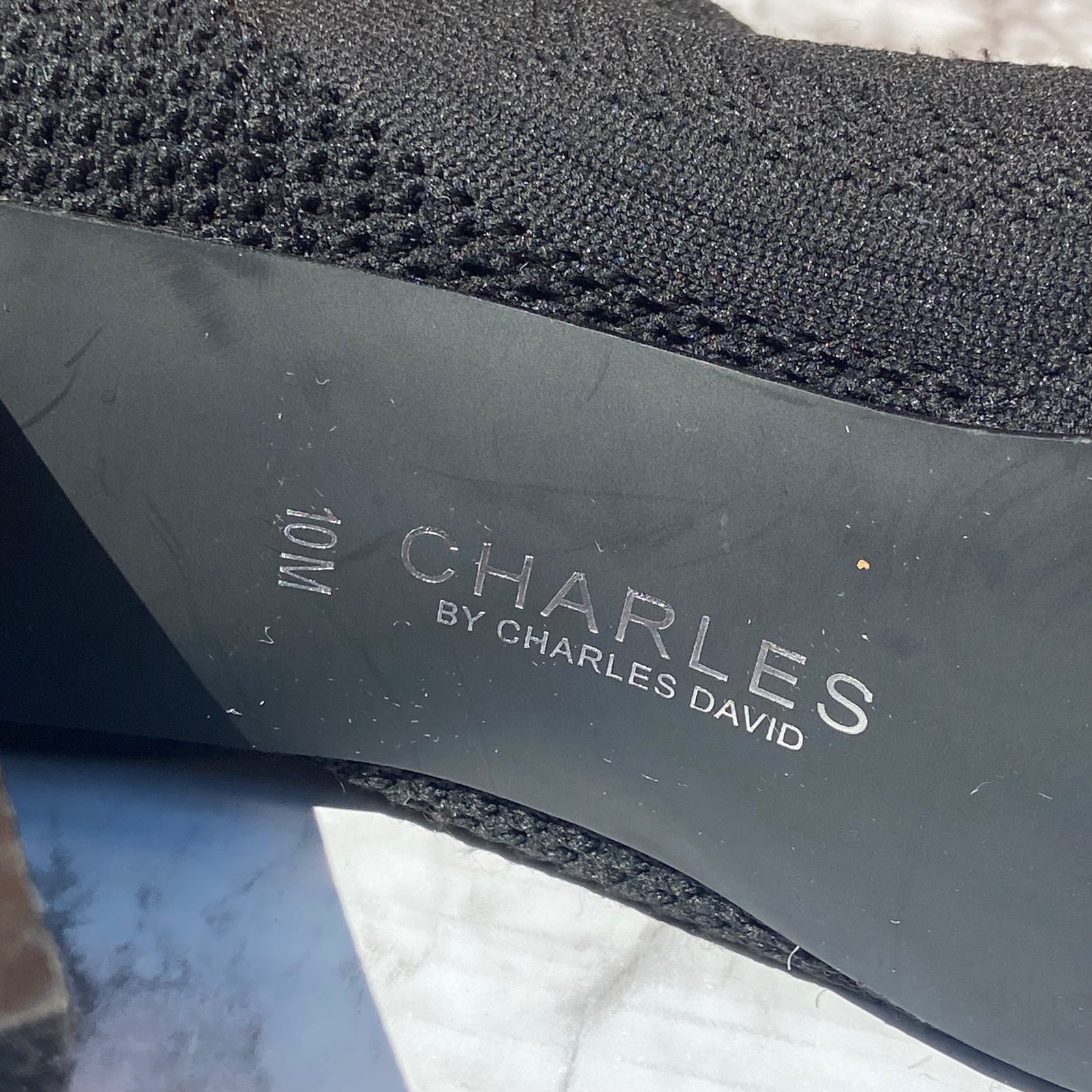 Charles David Black Knit Sock Boot Heels