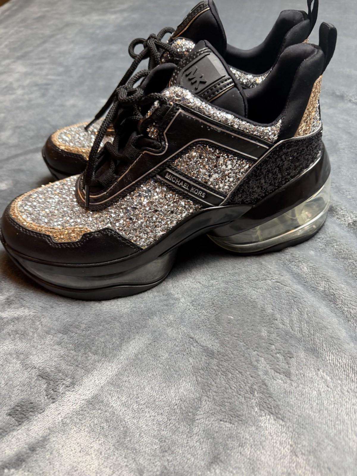 MICHAEL KORS Sparkling /Olympia Extreme -Black Silver Gold -9M ￼NWOB