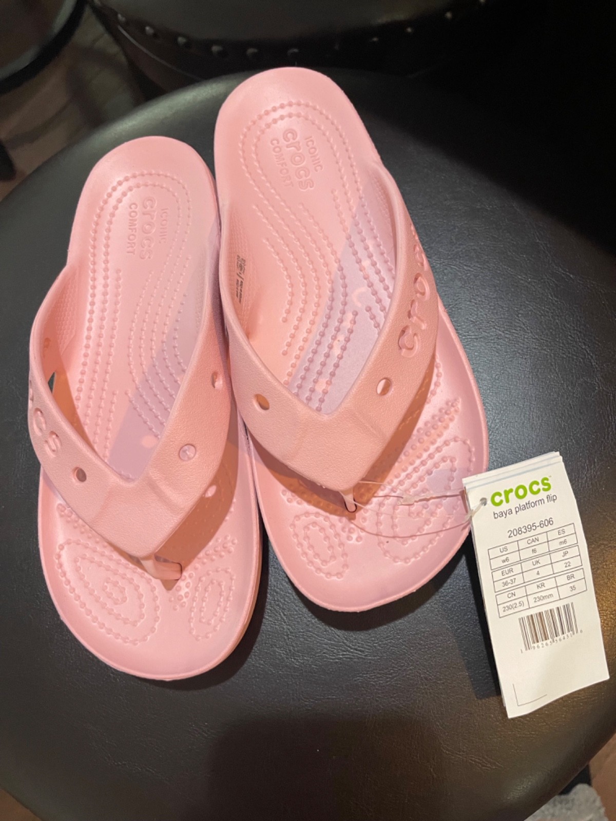 Crocs Baya Platform Flip Flop Pink Size 6 New with tags
