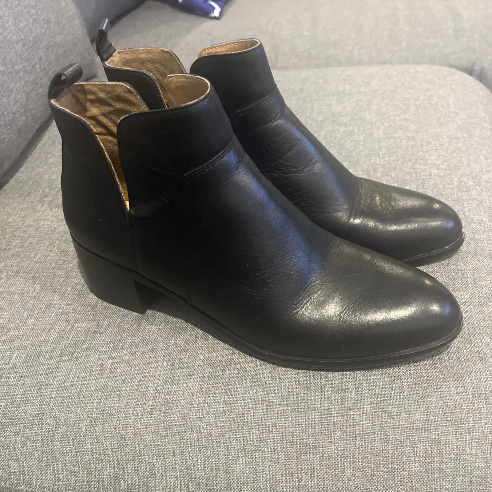 Franco Sarto Black Leather Booties Size 8M L Richland 2