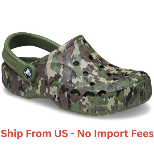 BIG SALE! Crocs Adult Unisex Baya Clog, Comfort Lightweight, Army Green/Multi