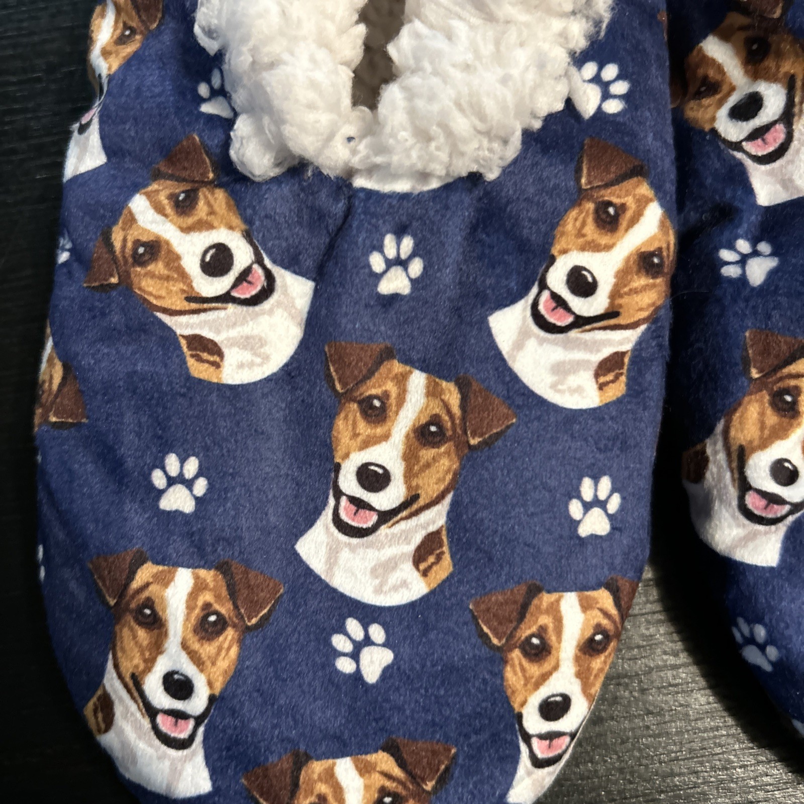 Comfies Slippers Non Slip Comfies Dog Design One Size Jack Russell Blue 1254