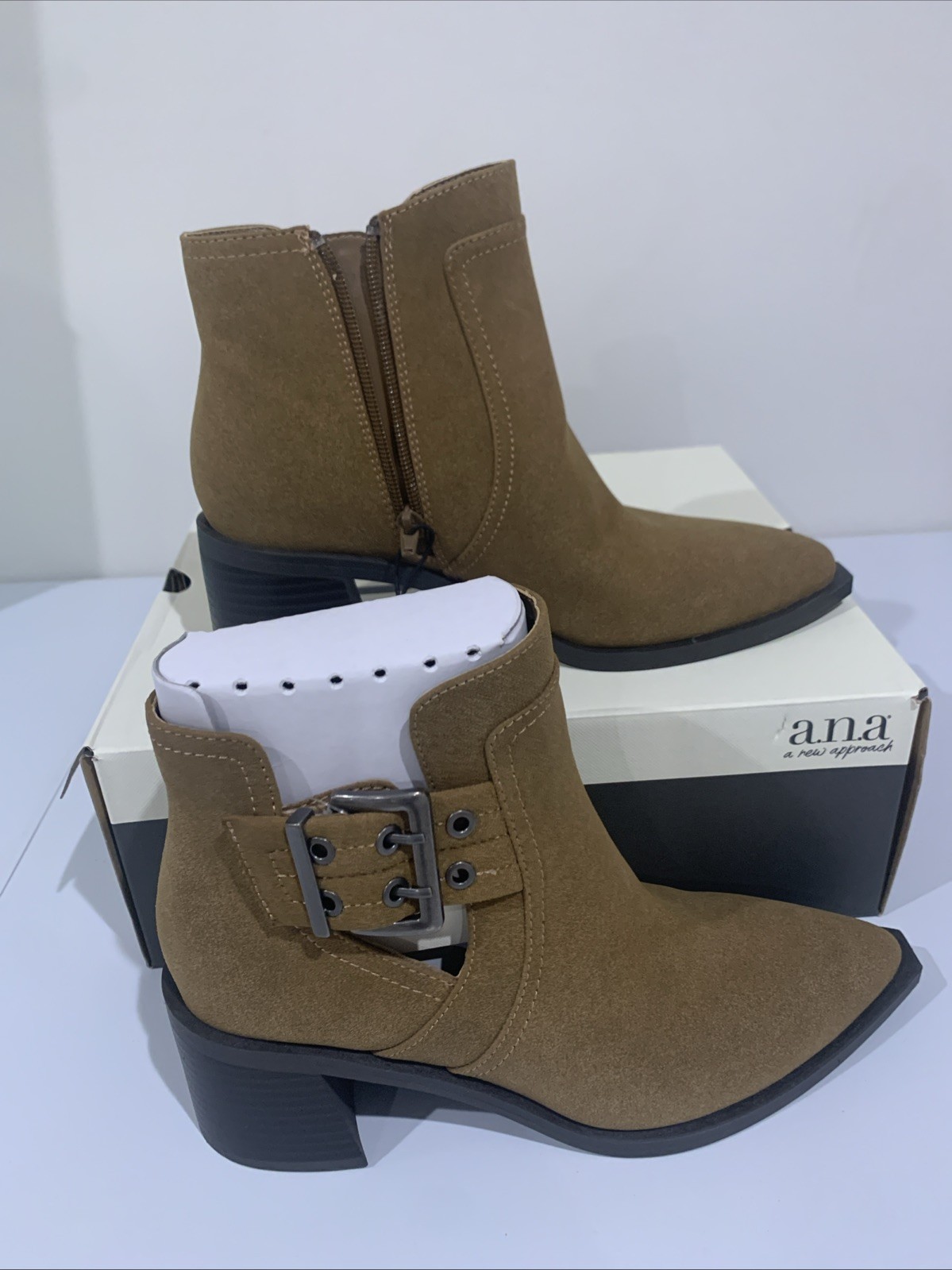 A.N.A. Women’s Faux Suede Tan Shadow Booties – Size 8- NWT