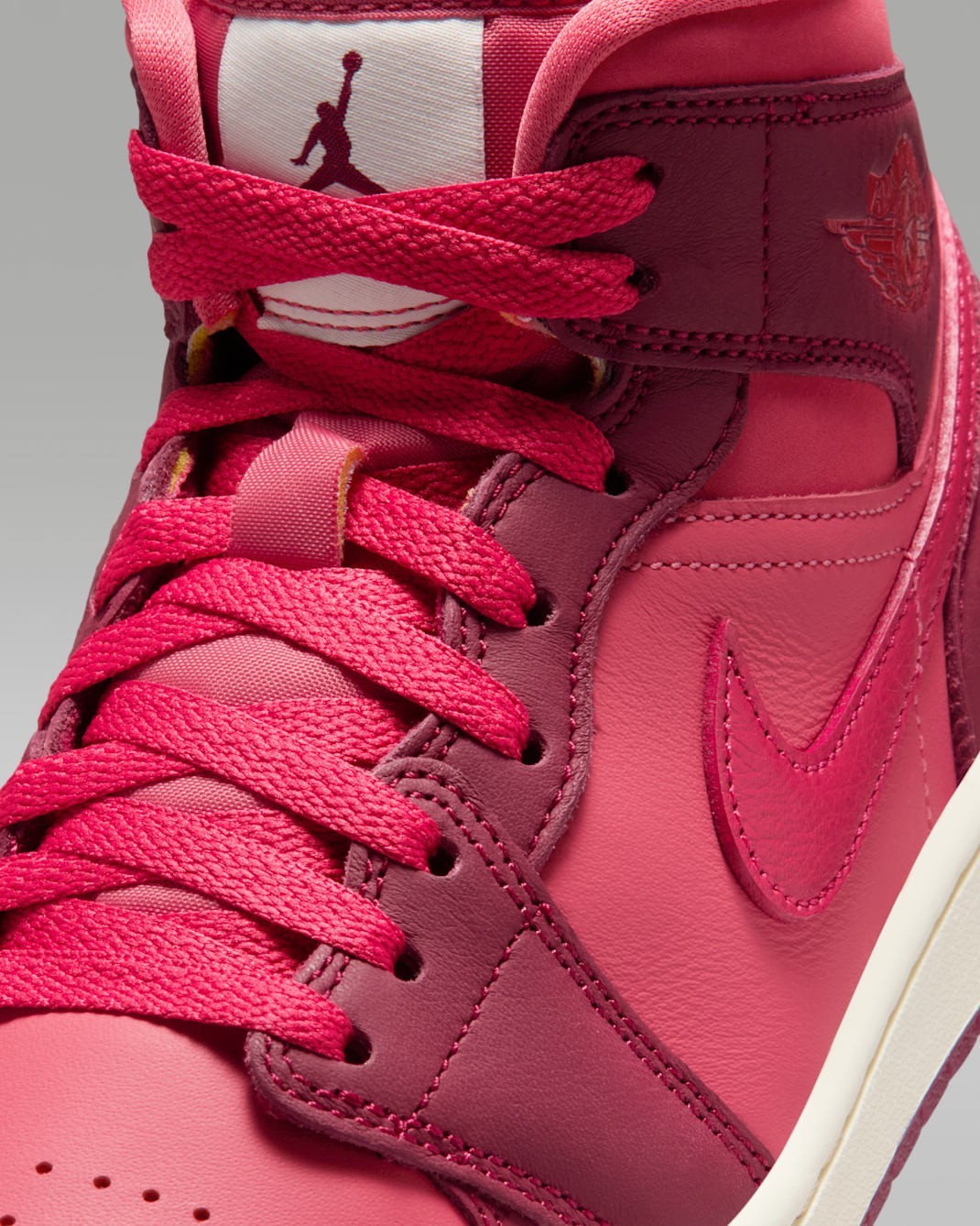 NIKE Women’s Air Jordan 1 Mid SE IB7018-600 Team Red Pueblo Red Pale Ivory