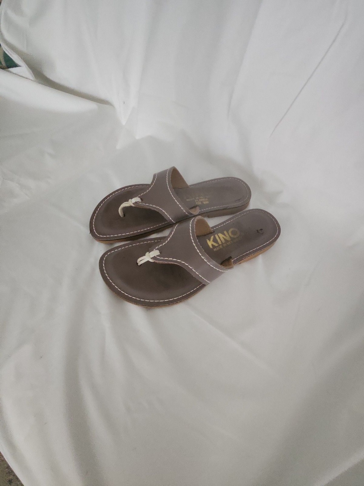 Kino Lily Handmade Leather Thong Sandals Key West Gray