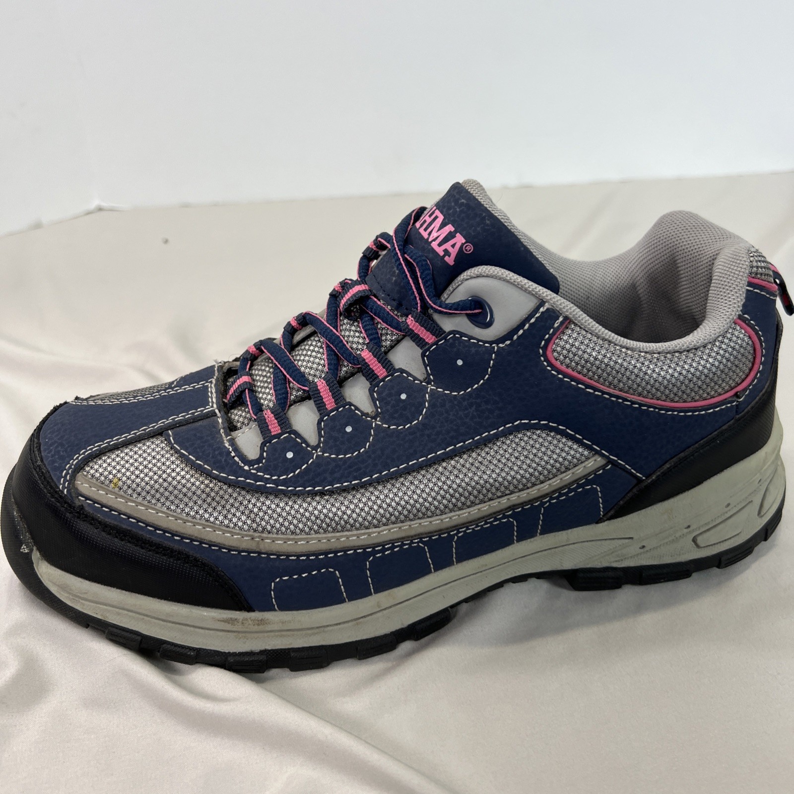 Brahma Shoes Womens 10 Steel Toe Slip Oil Resistant Work Workwear Gray Blue Good