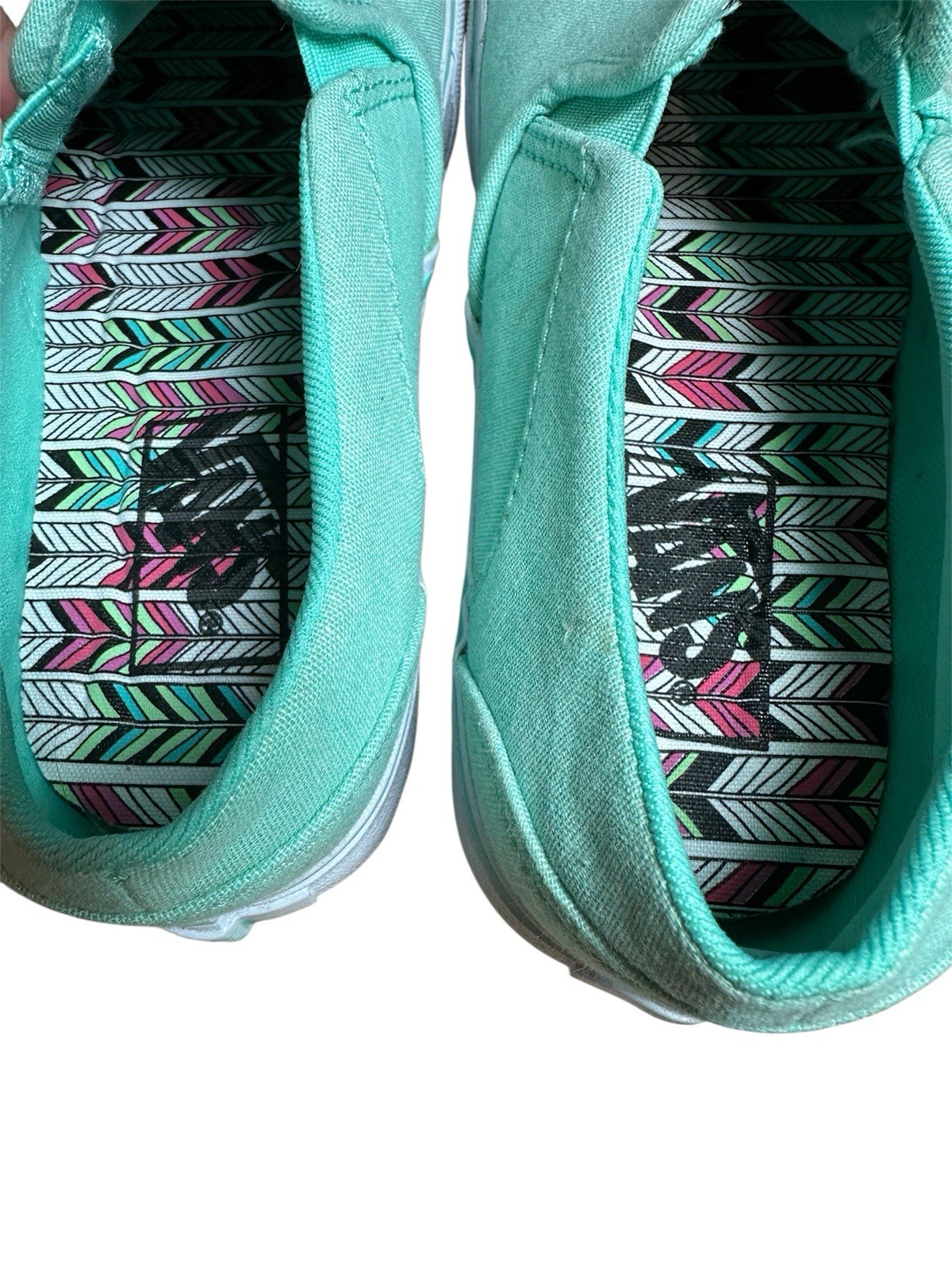 Vans Classic Slip-On Aqua Sea Foam Green Canvas Skate Shoes Womens 6.5