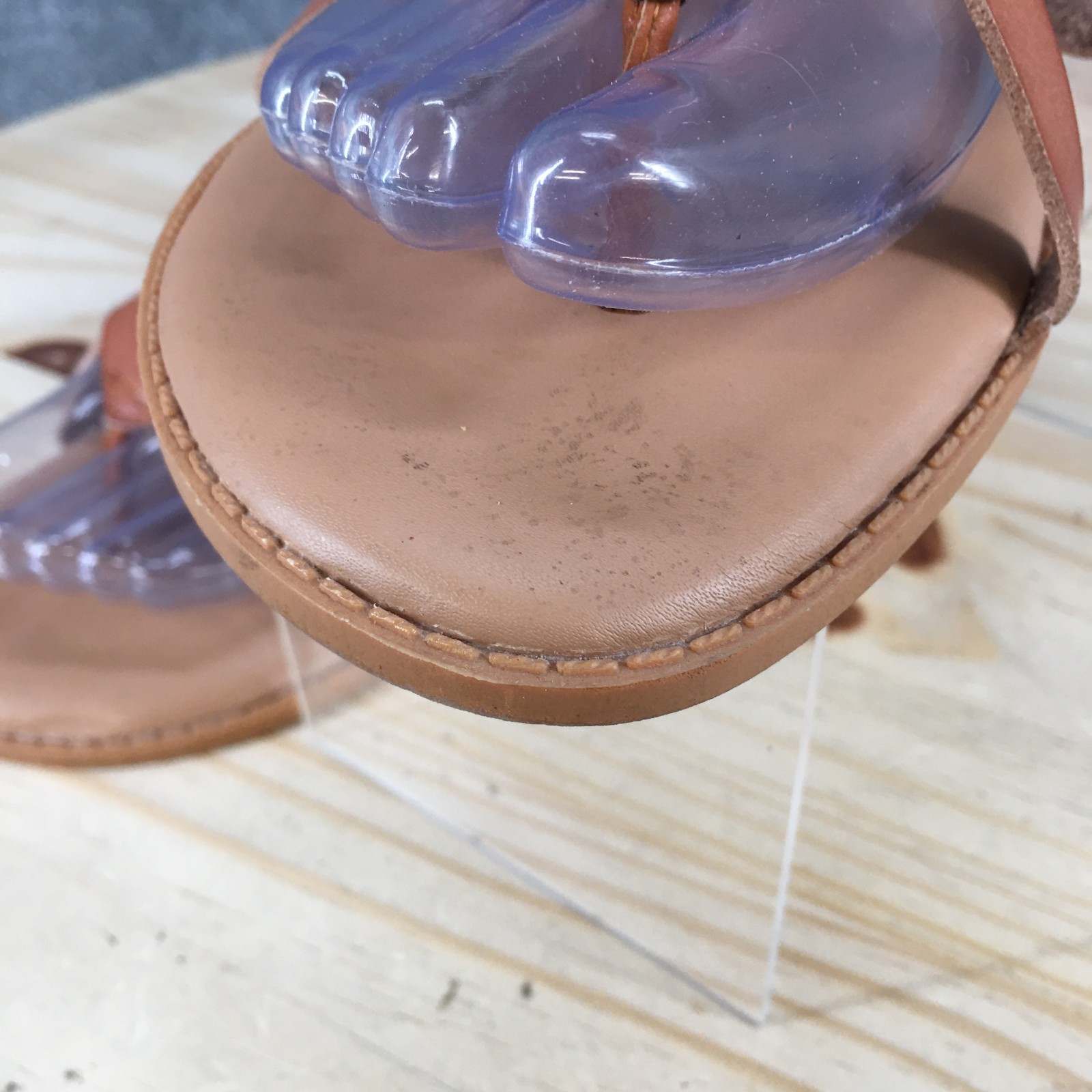 Torrid Sandals Womens 9.5 WW Casual Strappy Slingback Flats Brown Faux Leather
