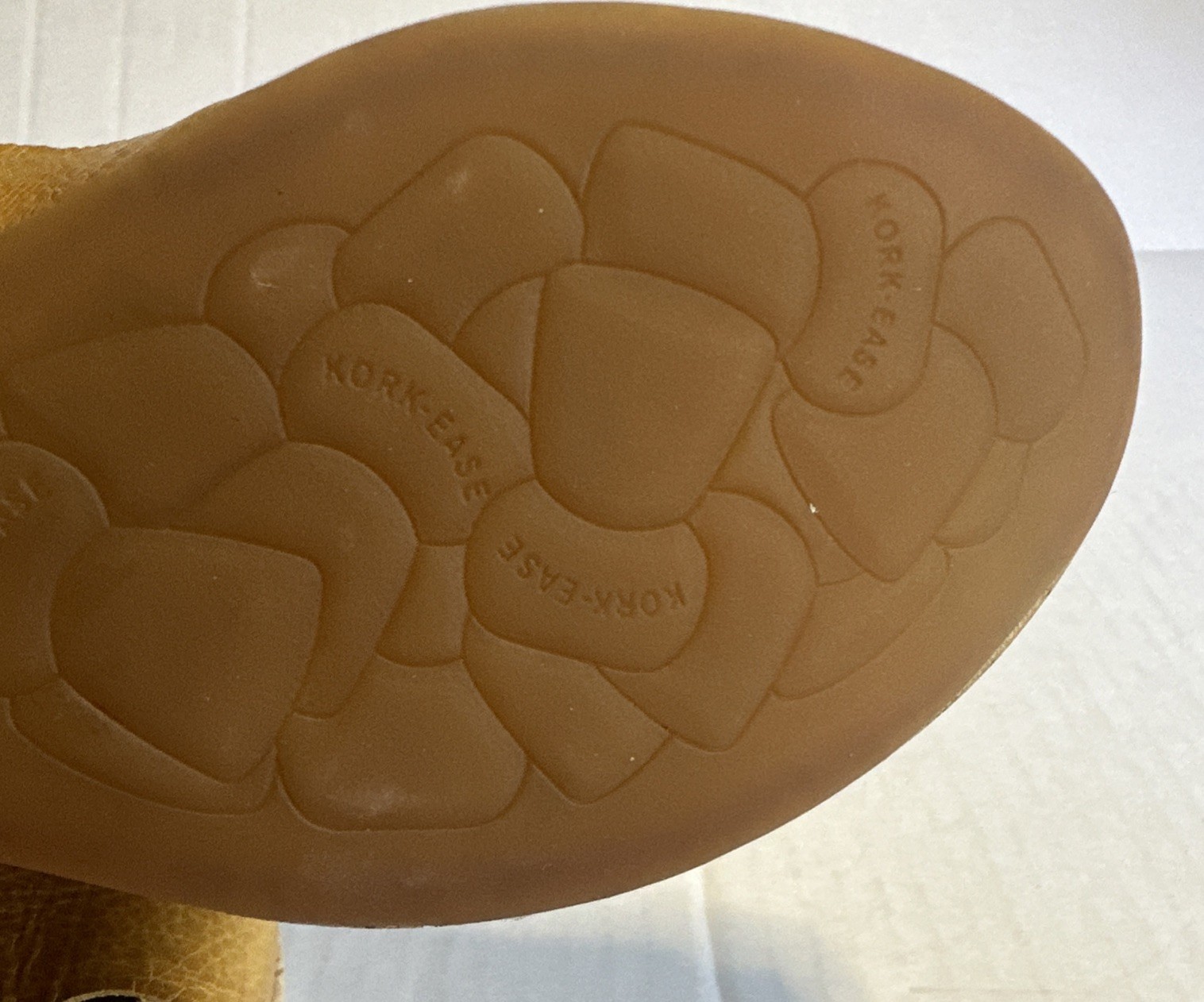 Kork Ease Alex Sandal Size 6 M Yellow Leather Wedge Cork 3 1/4 Inch Heel
