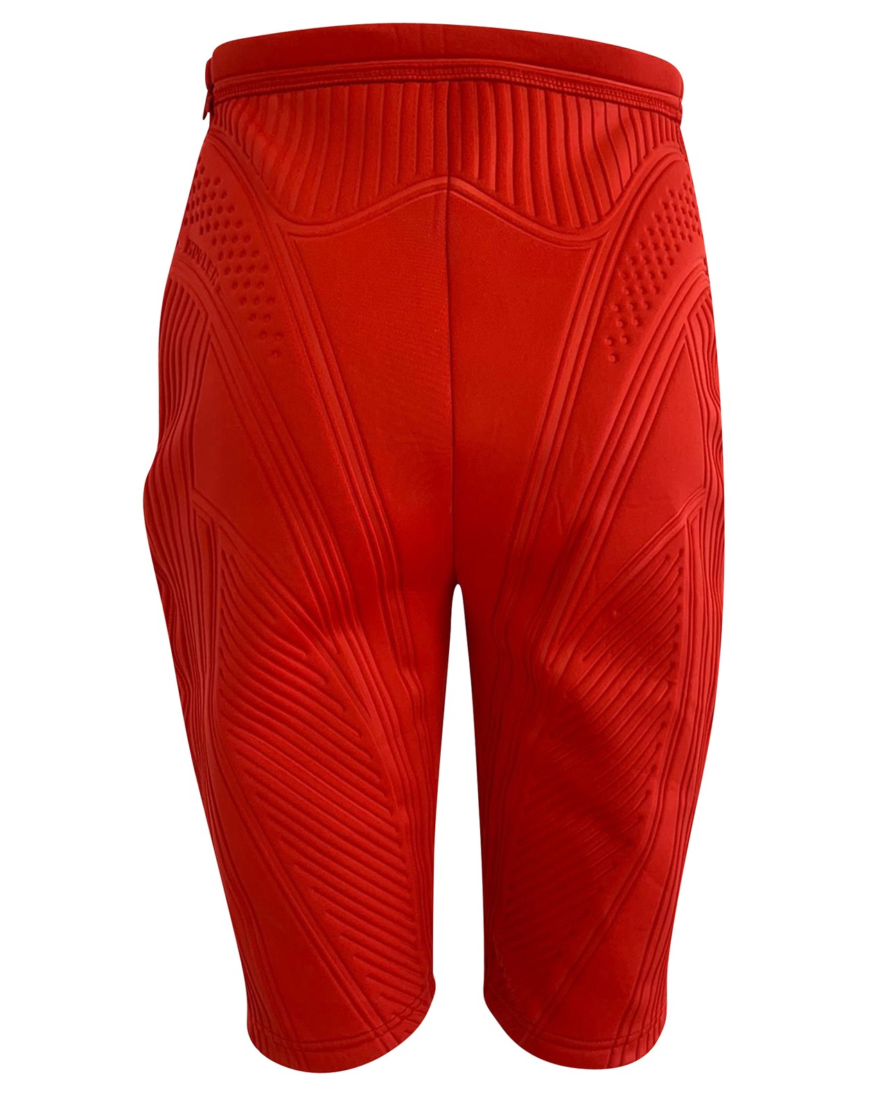 Mugler Ribbed Red Polyester Compression Cycling Shorts Female Red 38