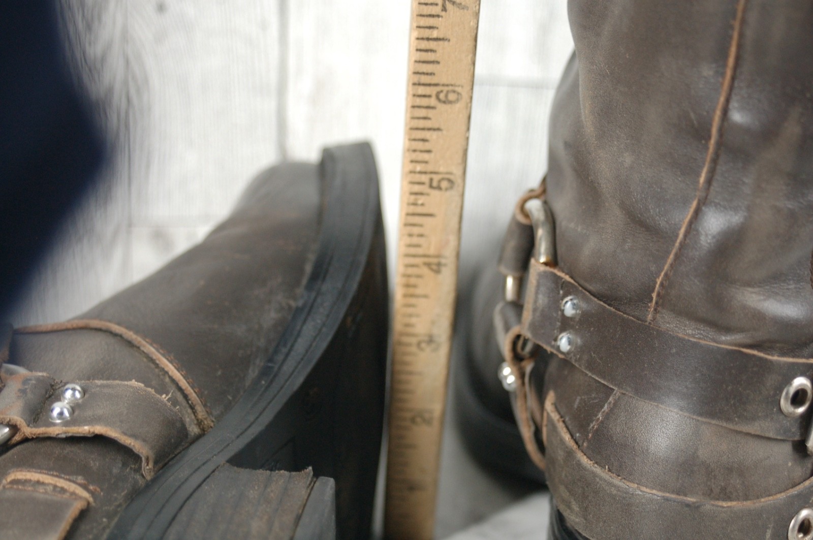 Steve Madden Brocks Biker Boots Women 8.5M Punk Harness Shoes Brown Distressed