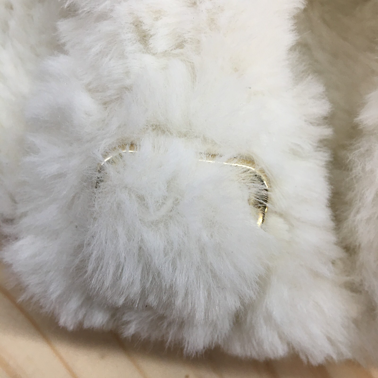 Secret Treasures Slippers Womens 11 Luxe Slip On Slide White Faux Fur Casual NEW