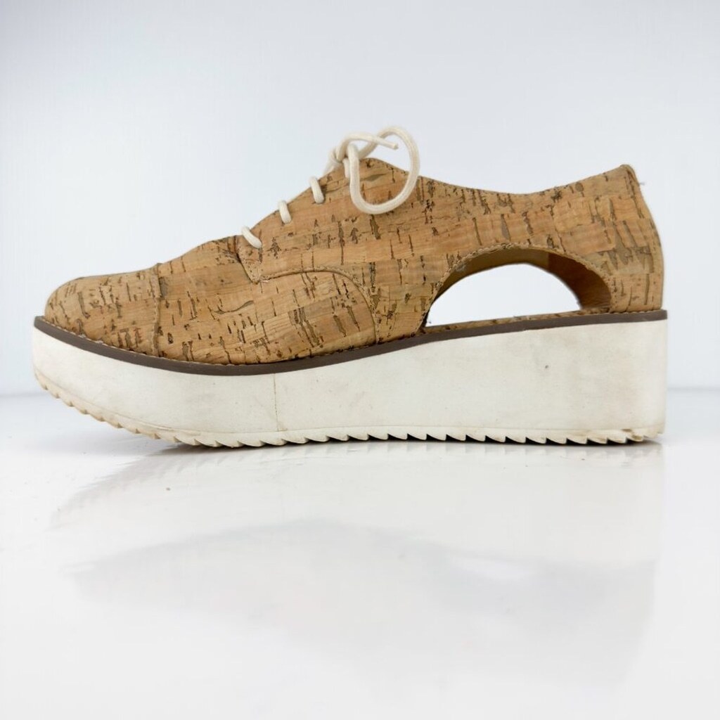 SCHUTZ Oxford Flatform Cut Out Cork Lightweight Contemporary Summer sz 41