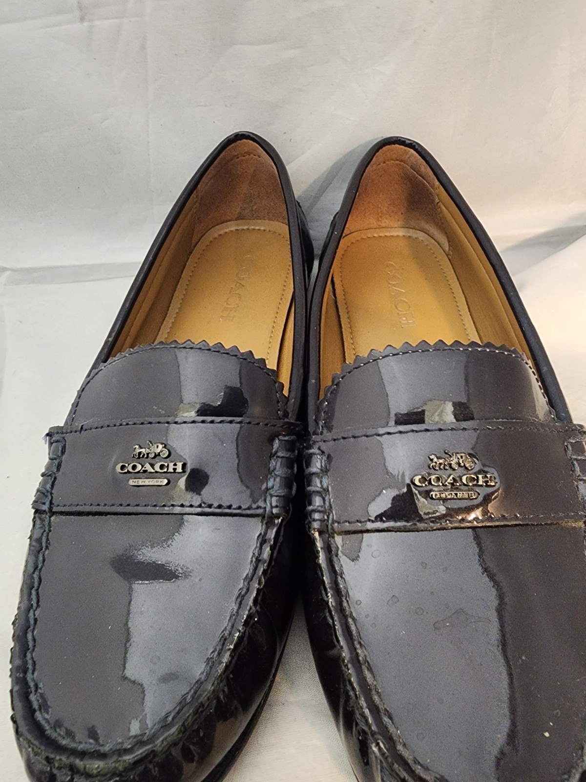 Coach Shoes Womens 9 Black Loafers Odette Patent Leather Slip On