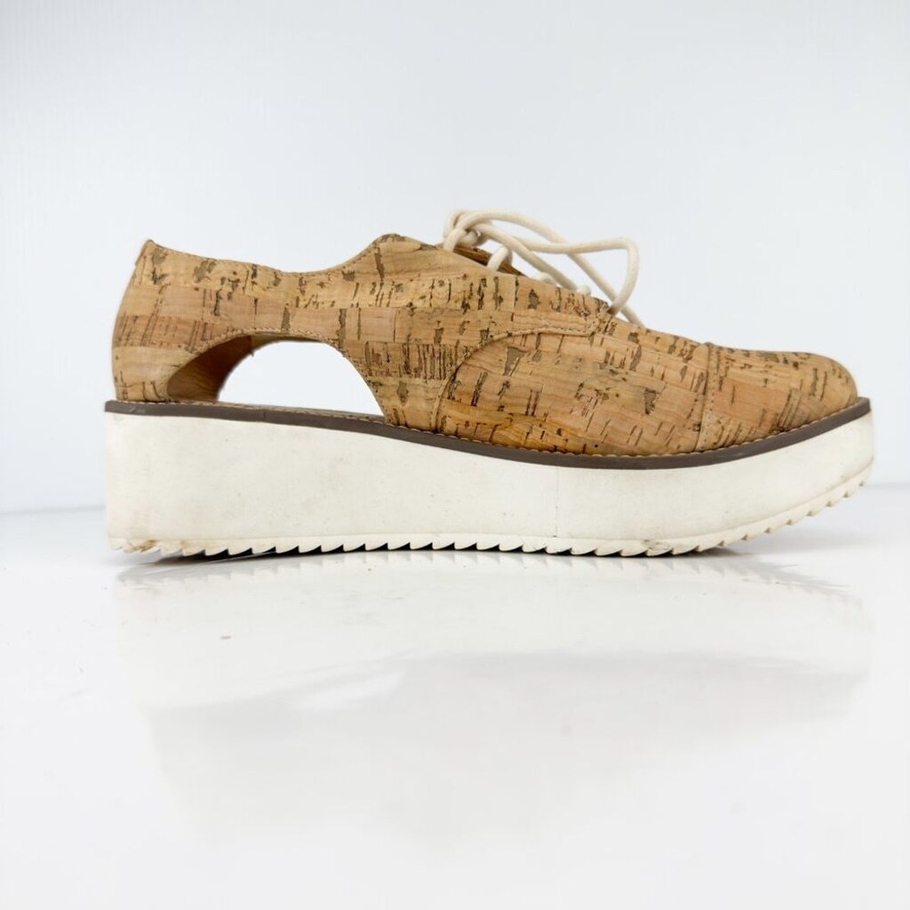 SCHUTZ Oxford Flatform Cut Out Cork Lightweight Contemporary Summer sz 41