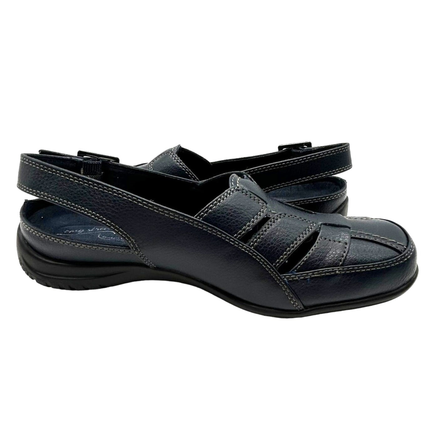 New Easy Street Comfort Wave Sandal Size 6 Faux Leather Fisherman Slingback NIB
