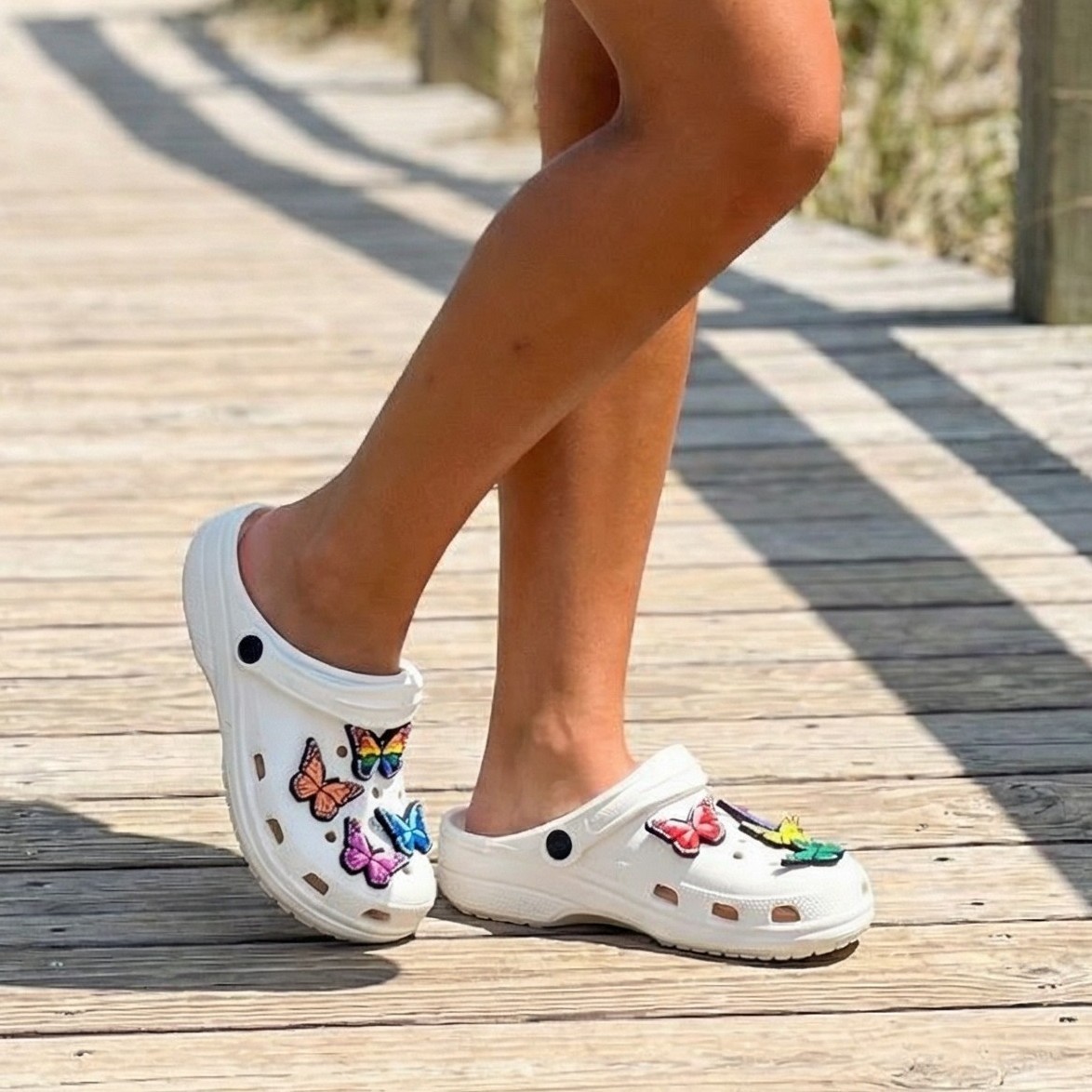 Women’s Clogs – Butterfly Charms Included – Pick Your Shoe Color & Size (W7-W11)