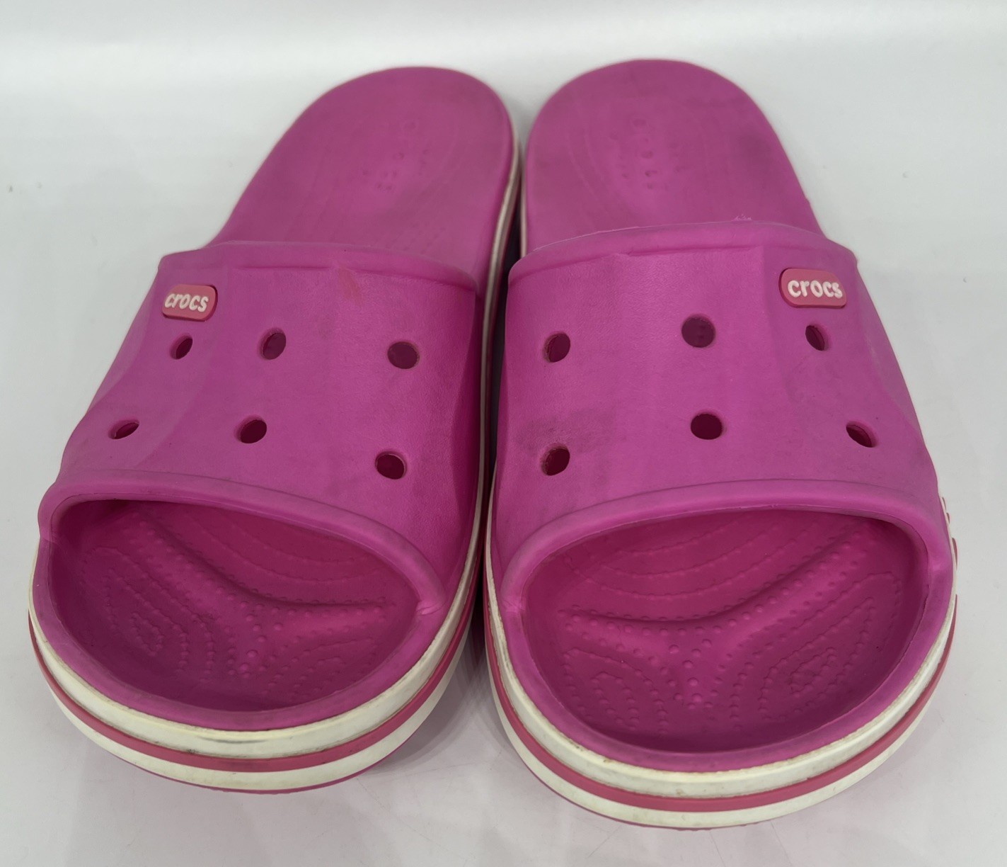 Crocs Adult Pink Unisex Bayaband Slide Size Women’s 8 Mens 6 gently used
