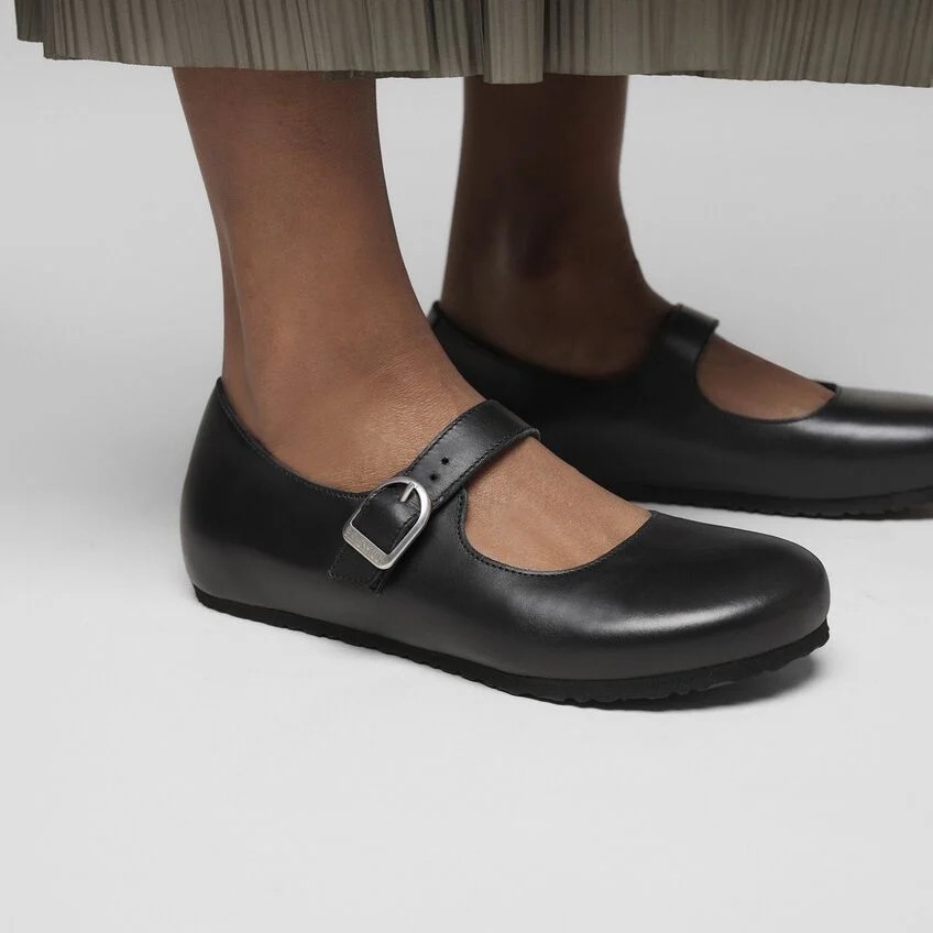 BIRKENSTOCK SANTA CLARITA BLACK MEDIUM/NARROW WIDTH MARY JANE BLACK LEATHER WOME