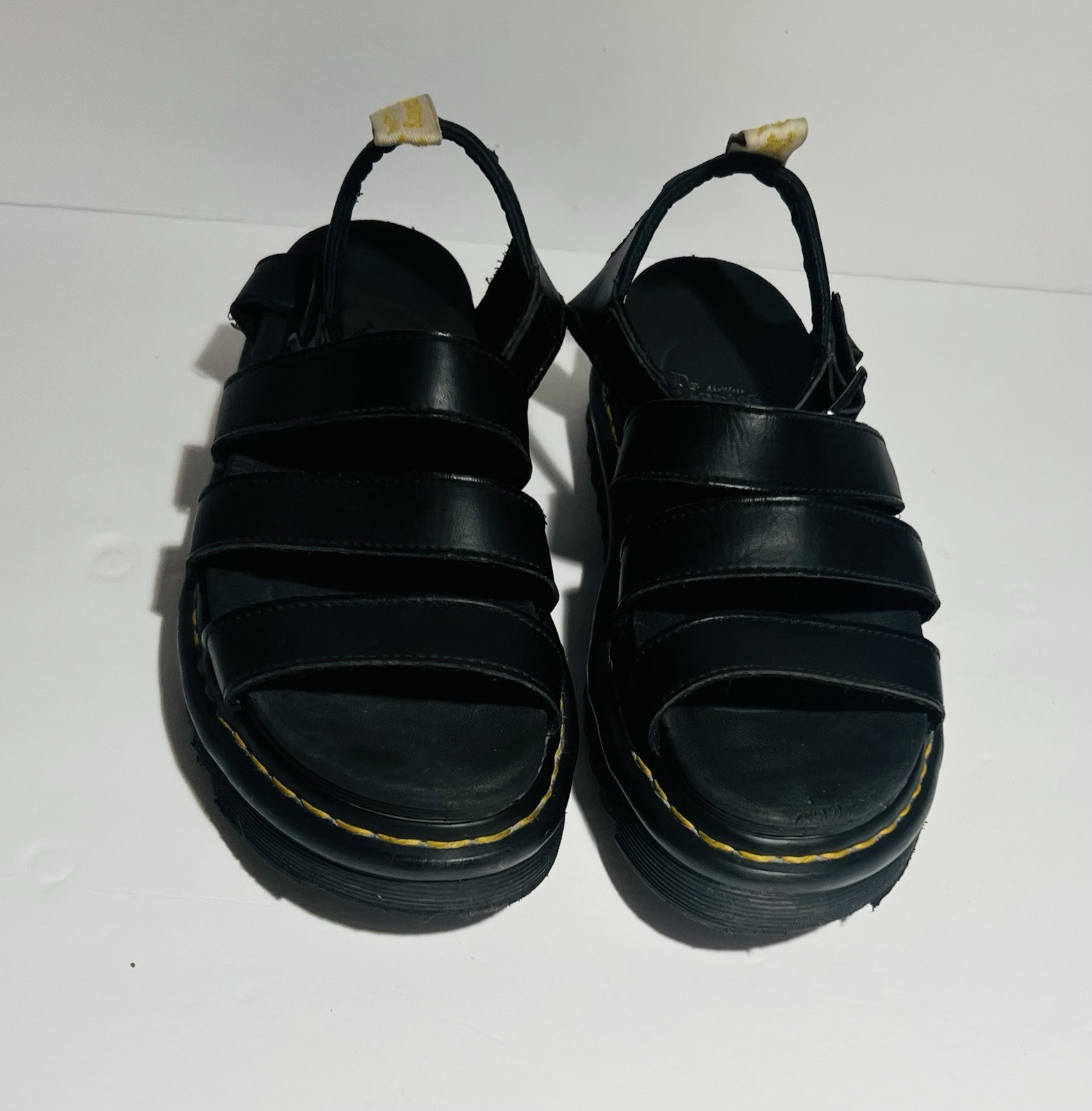 Dr Martens Blaire Black Leather Strap Women’s Platform Gladiator Sandals Size 9