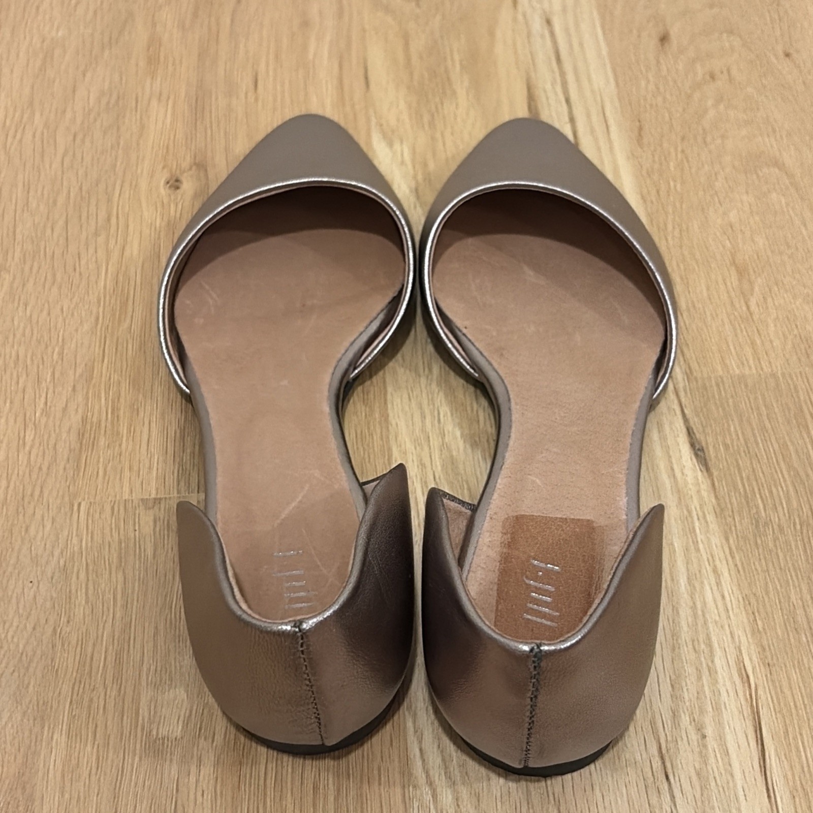 J Jill Ida D’Orsay Flats Loafers Shoes Womens 10 Gold Metallic Leather Slip On