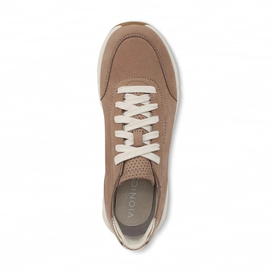 VIONIC Women Uptown Sneaker, Desert Sand Nubuck (NEW)