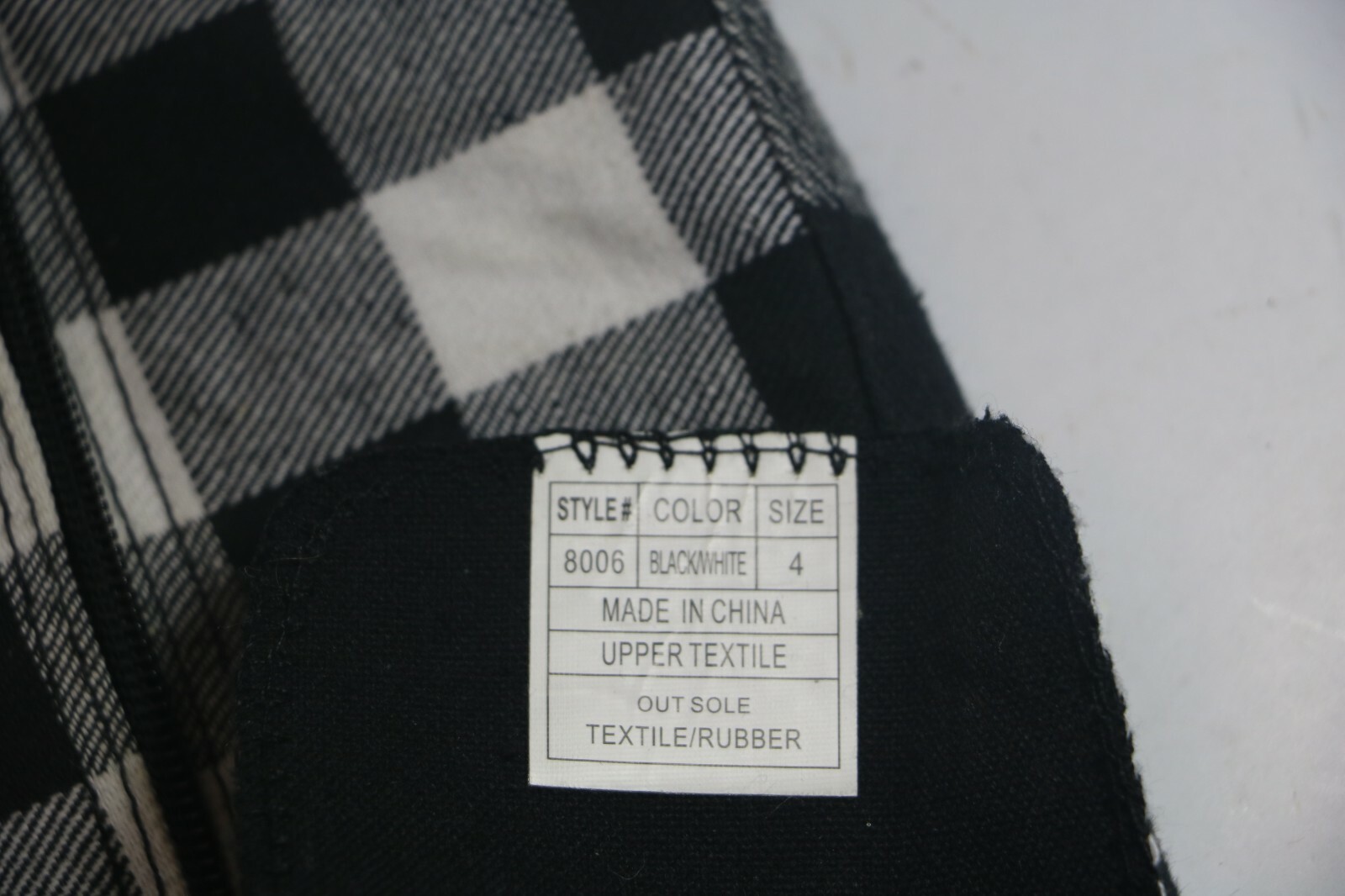 Black & White Knee High Sneakers Zip Cotton 15″ Tall Women’s US Size 4